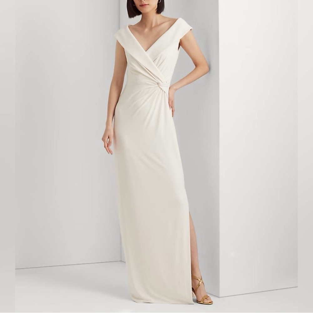 Ralph Lauren Cream Maxi Faux Wrap Dress